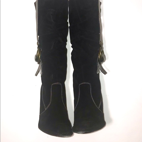 Coach Noreen Black Suede Slouched Boot Size 10M - Picture 5 of 7
